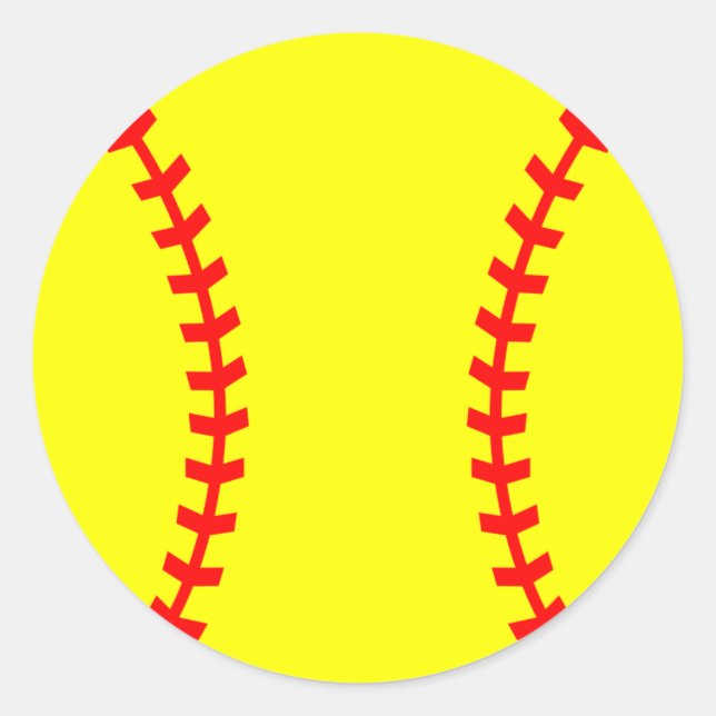 Softball-Party-Aufkleber, Geburtstagsaufkleber Runder Aufkleber (Vorderseite)
