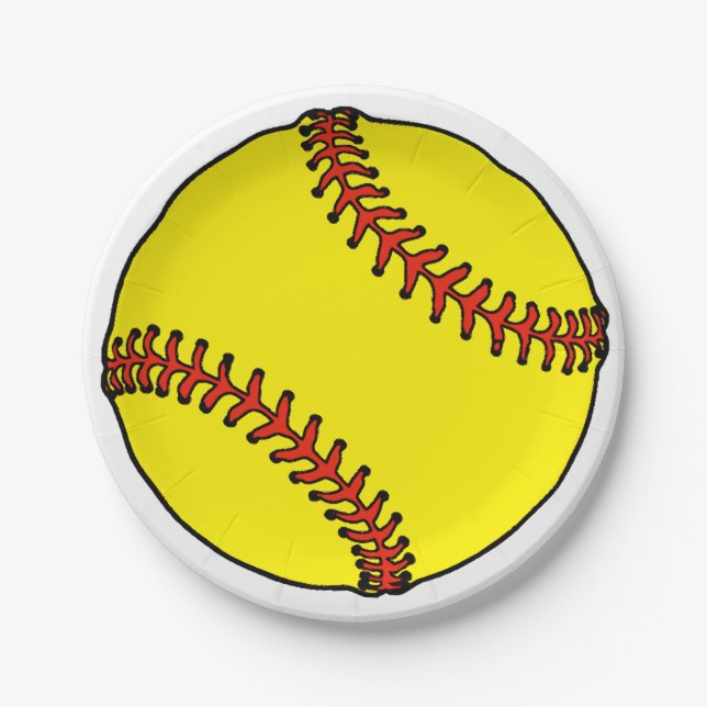 Softball-Party-Tellerplatten Pappteller (Vorderseite)