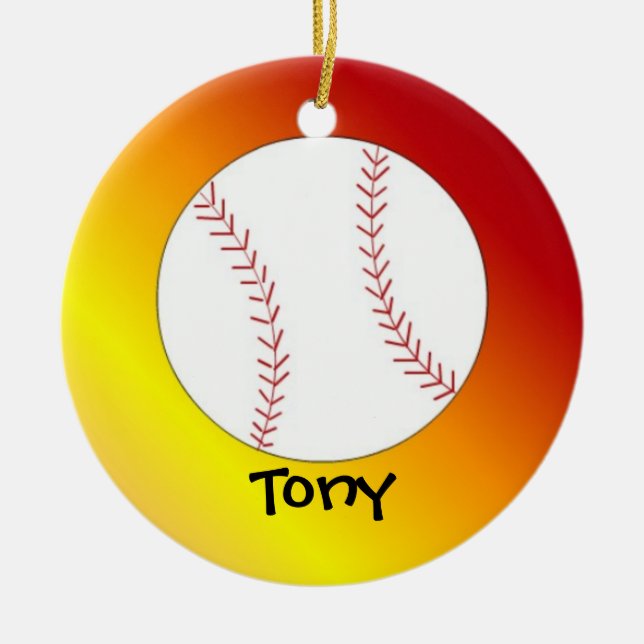 Softball personalisieren mit Namen Keramikornament (Vorne)