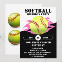 Softball Pink Fire Geburtstagsparty