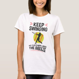 Softball Pitcher Funny Behalten Schwingen Brise T-Shirt