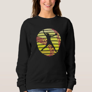 Softball Pitcher Player Coach Retro Vintage Sunset Sweatshirt