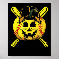 Softball Player Beängstigend Pumpkin Costume Hallo