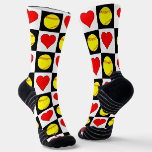 Softball Player Fastballfeld Software & Herzsport Socken