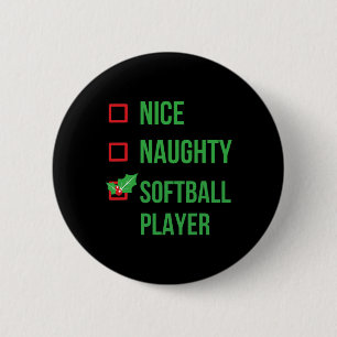 Softball Player Funny Pajama Weihnachtsgeschenk Button