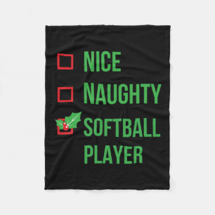 Softball Player Funny Pajama Weihnachtsgeschenk Fleecedecke
