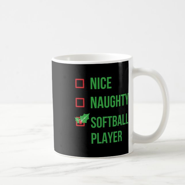 Softball Player Funny Pajama Weihnachtsgeschenk Kaffeetasse (Rechts)