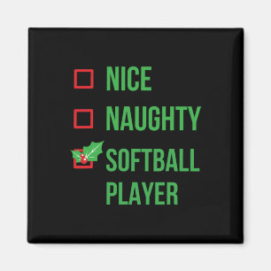 Softball Player Funny Pajama Weihnachtsgeschenk Magnet