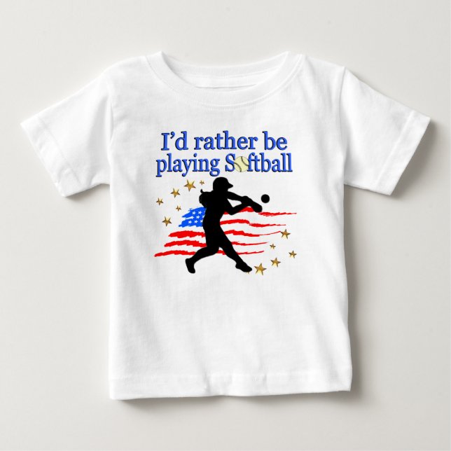 SOFTBALL PLAYER LIEBEN SOFTBALLDESIGN DER USA BABY T-SHIRT (Vorderseite)