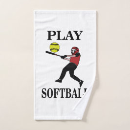 Softball Player Play Softball Handtuch