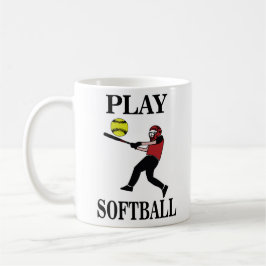 Softball Player Play Softball Kaffeetasse