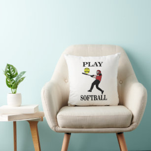 Softball Player Play Softball Kissen