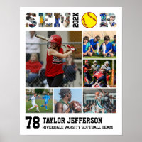 Softball Player Senior Night Sports Foto Collage