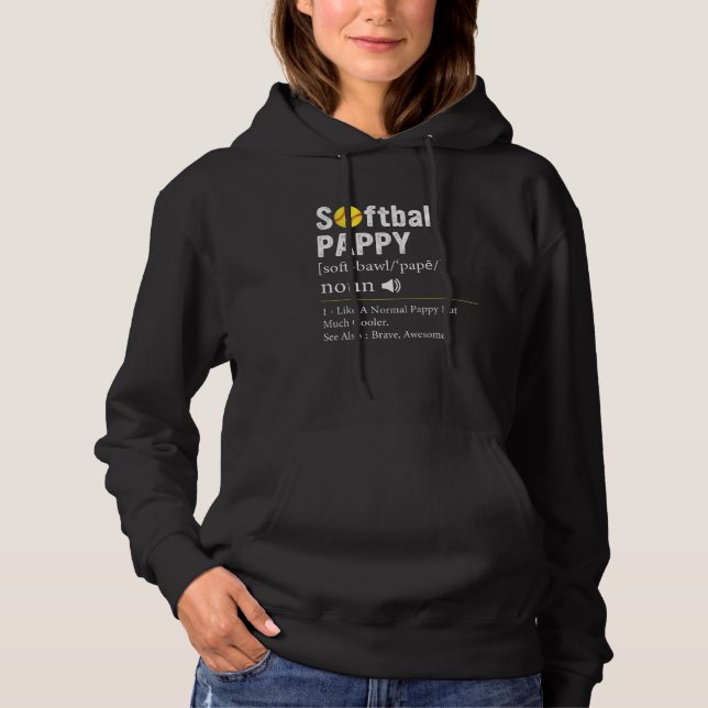 Softball Player Sport  Softball Pappy Definition Hoodie (Vorderseite)