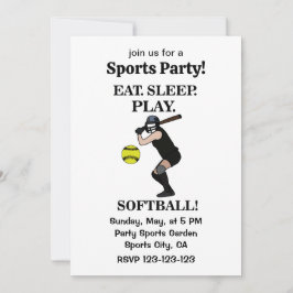 Softball Player Sports Party Einladung