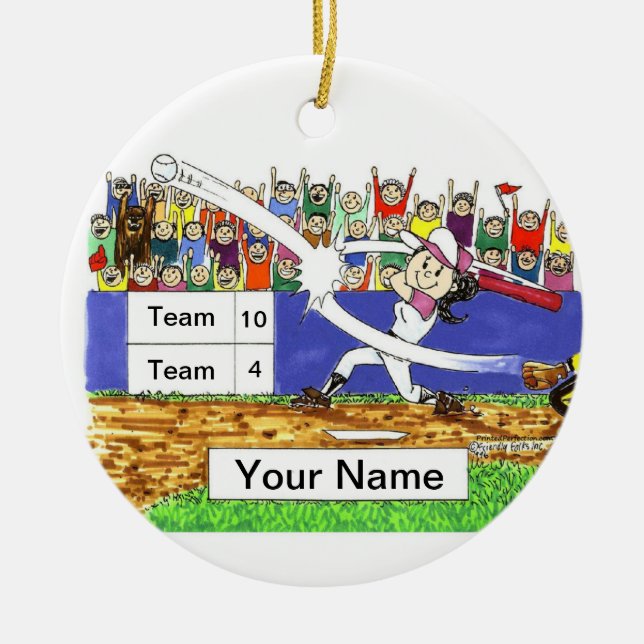 Softball Player - Weiblich Keramik Ornament (Vorne)