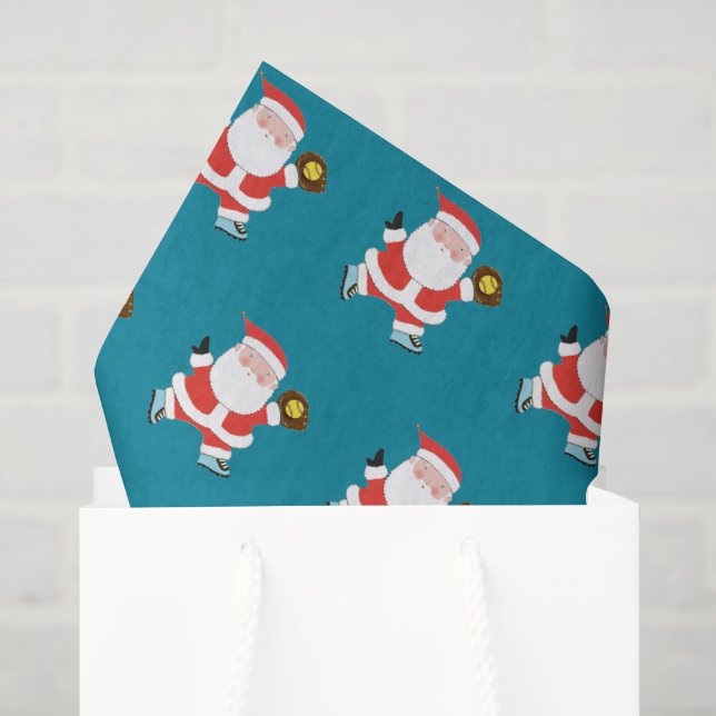 Softball Player Weihnachten Seidenpapier (Geschenktüte)