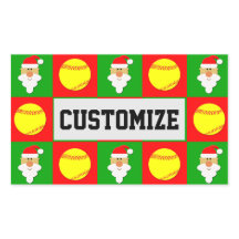 Softball Player Weihnachtsmann Individuelle Name /