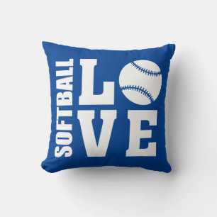 Softball Players, Love Softball, Blue Kissen