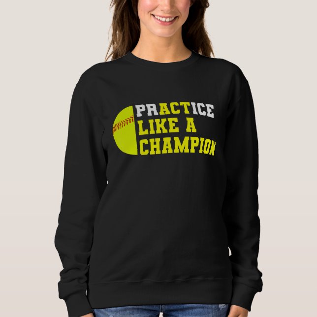 Softball-Praxis wie ein Champion Catcher Pitcher Sweatshirt (Vorderseite)
