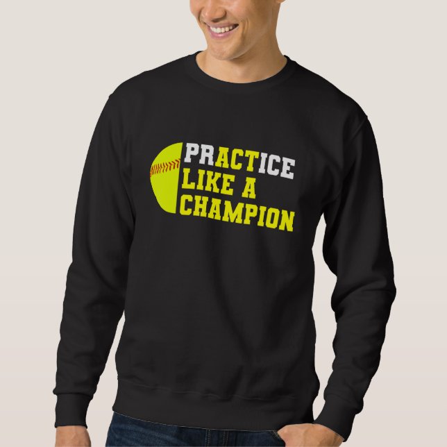 Softball-Praxis wie ein Champion Catcher Pitcher Sweatshirt (Vorderseite)
