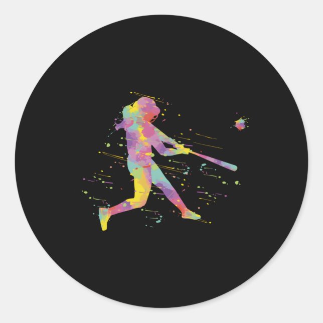 Softball Runder Aufkleber (Vorderseite)