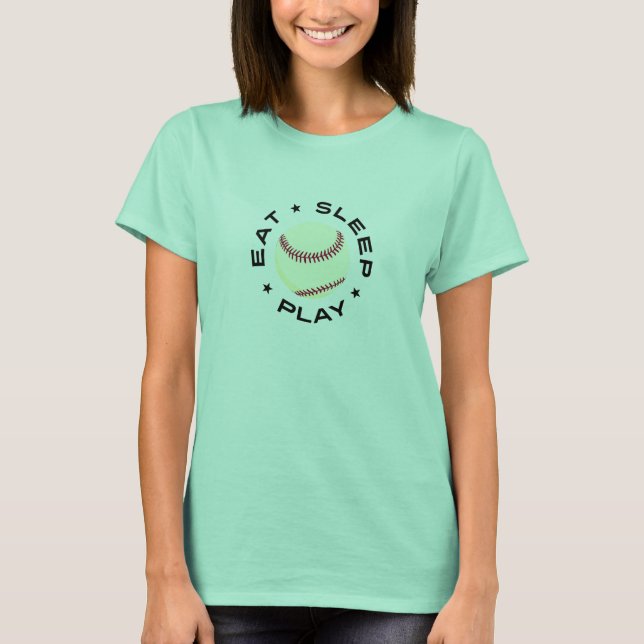 Softball - Schlafen T-Shirt (Vorderseite)