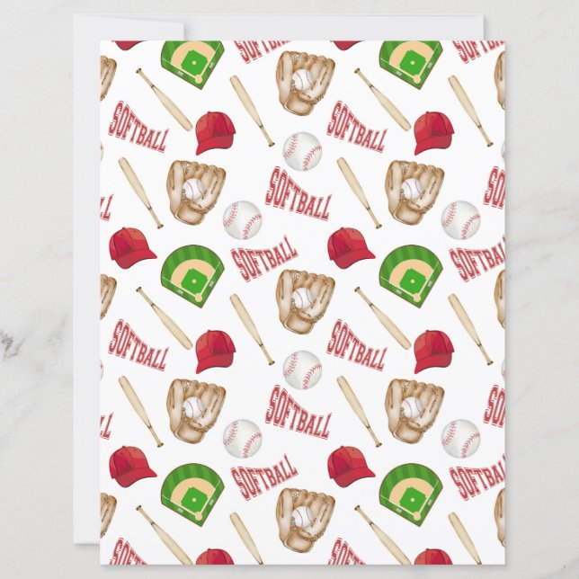 Softball-Schrappbuch-Papier (Vorderseite)