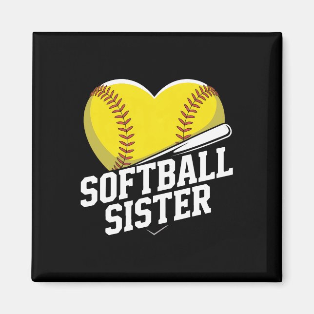 Softball-Schwester-Cheer-Squad für Mädchen Fastpit Magnet (Vorne)