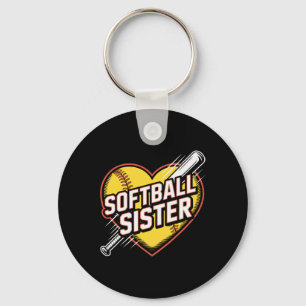 Softball-Schwester-Stolz-Fastpitch-Familien-Liebe- Schlüsselanhänger