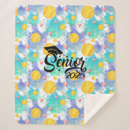 Softball Senior Abschluss Geschenk Aquarelltöne Sherpadecke
