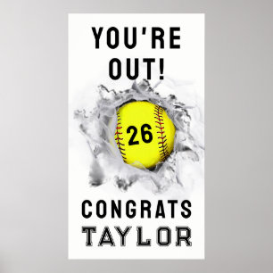 Softball Senior Night Abschluss Poster