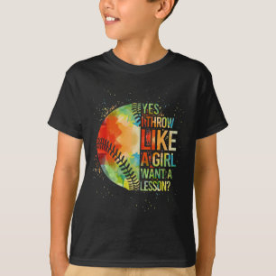 Softball-Shirt Ja, ich werfe wie ein Mädchen Lusti T-Shirt