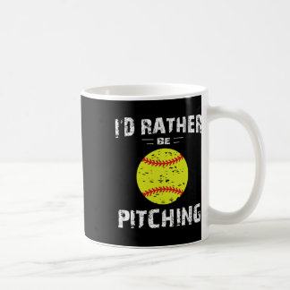 Softball Shirts For Girls Pitcher, I'd Rather Be P Kaffeetasse