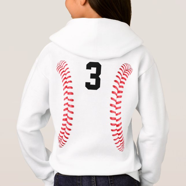 Softball siams Player Jersey Nummer und Teamname Hoodie (Rückseite)