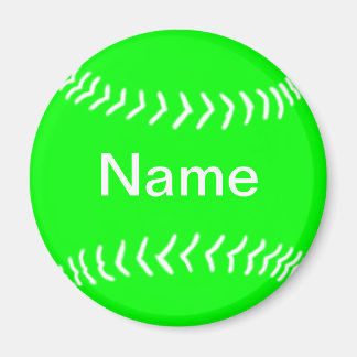 Softball Silhouette Aimant Vert