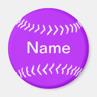 Softball Silhouette Magnet Lila