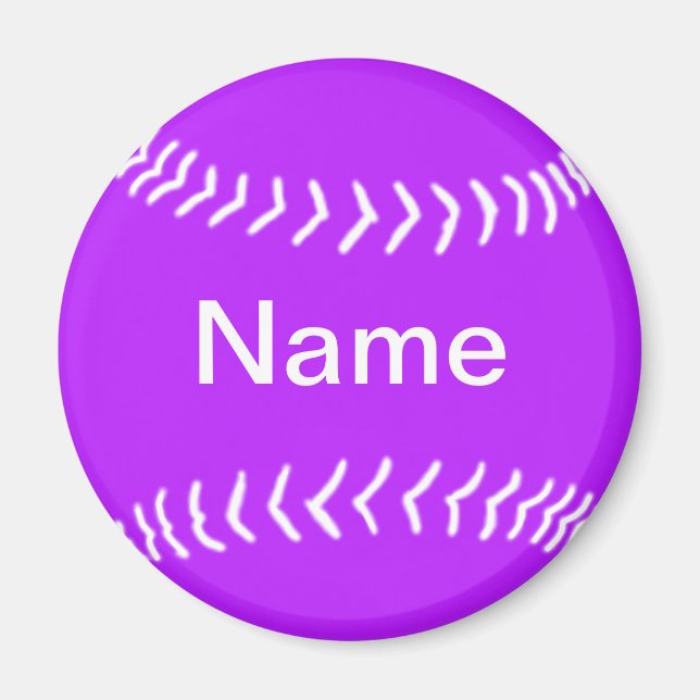Softball Silhouette Magnet violet (Devant)