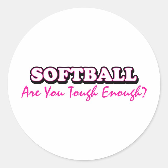 Softball - sind Sie groß genug Runder Aufkleber (Vorderseite)