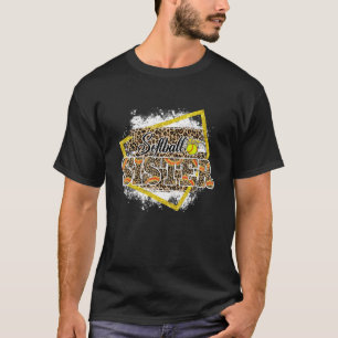 Softball Sister Leopard gebleicht Familienmatte T-Shirt