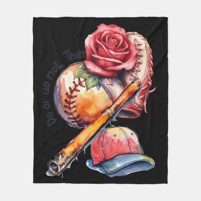 Softball Sommer Fleecedecke (Vorderseite)