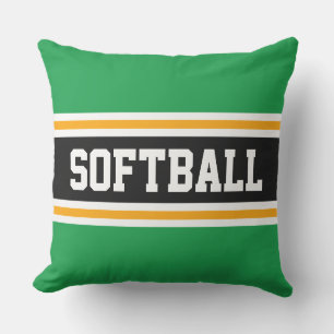SOFTBALL Spaß Helle, grüne schwarze, athletische S Kissen
