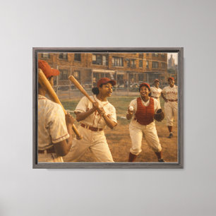 Softball-Spiel-Aufwärmphase Leinwanddruck