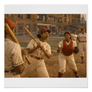 Softball-Spiel-Einwärmphase Poster