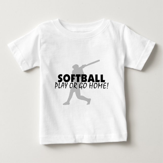 Softball spielen oder Zuhause gehen Baby T-shirt (Vorderseite)