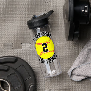 Softball-Spieler benutzerdefinierter Teamname und  Trinkflasche