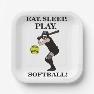 Softball-Spieler-Trainer-Sportparty Pappteller