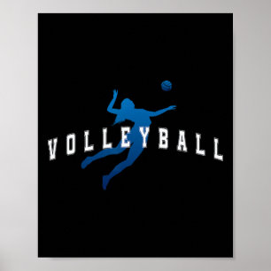Softball-Spielerin Team Blau Varsity Text  Poster