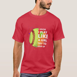 Softball-Sport Cuterendy Softball-Spieler Sport fu T-Shirt