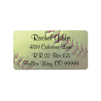 Softball Sports Mariage Étiquettes de adresse à th